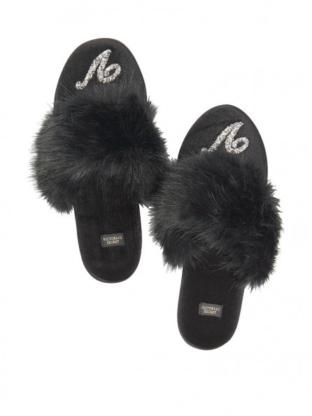 Velvet Logo Slippers
