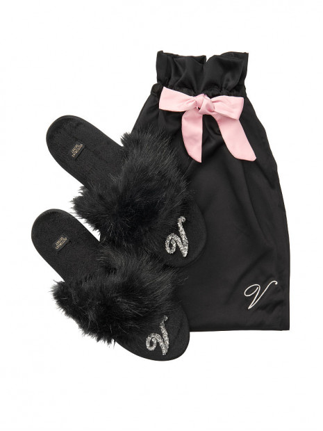Velvet Logo Slippers